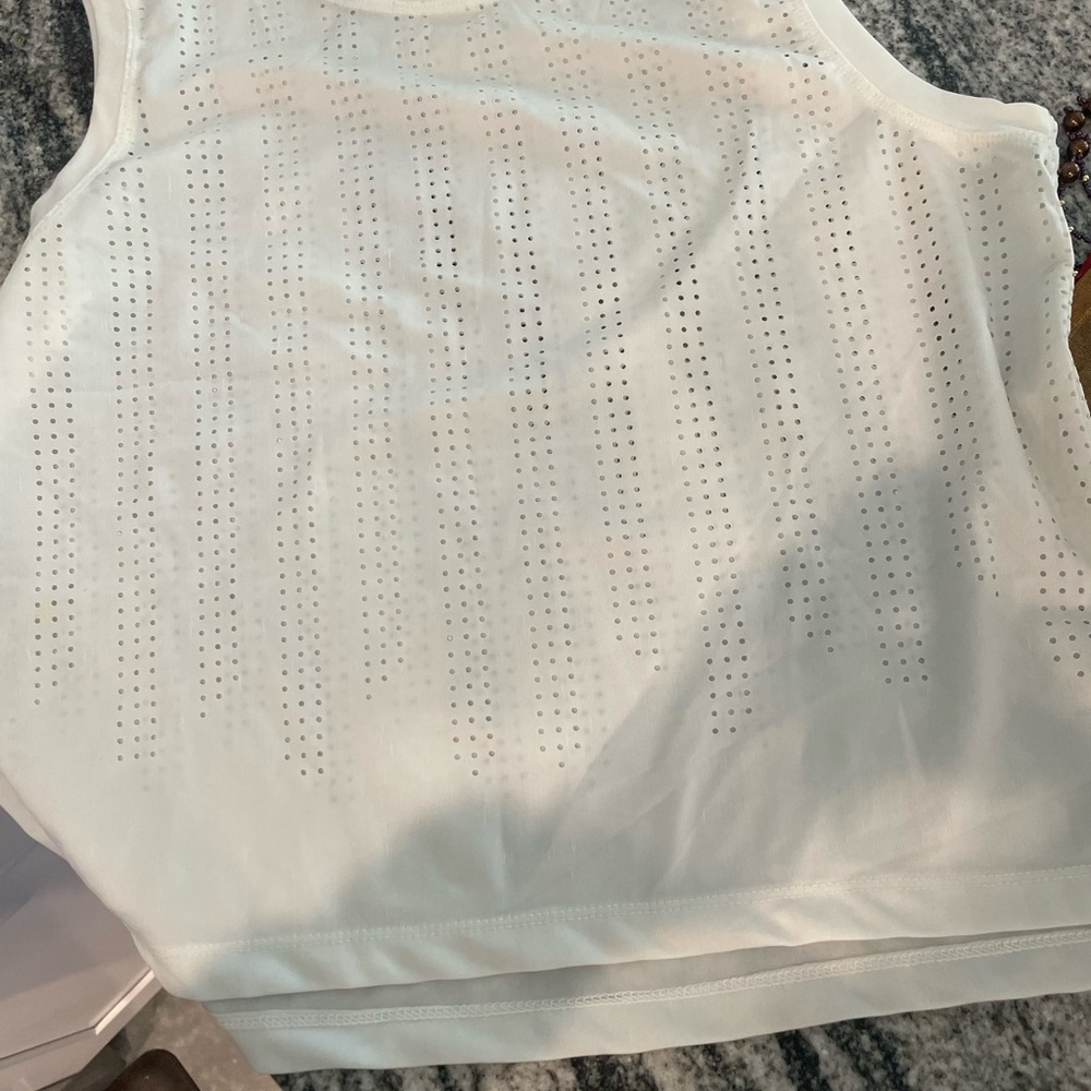 Chic White Perforated Tank Top